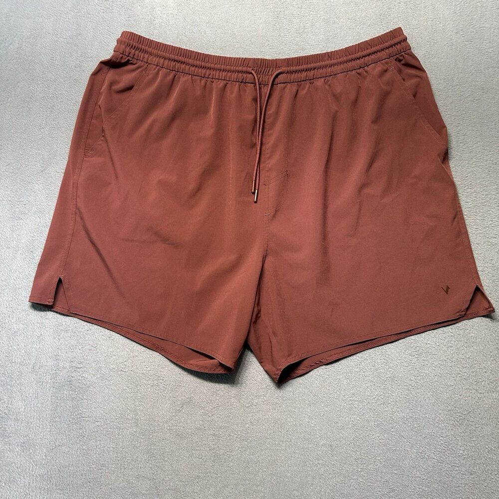 Vively Mens XXXL Athletic Shorts Red Running Training Gym Stretch Activewear